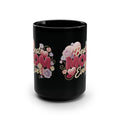 Best Mom Ever Mug | Black 15oz Ceramic, Floral Heart Design
